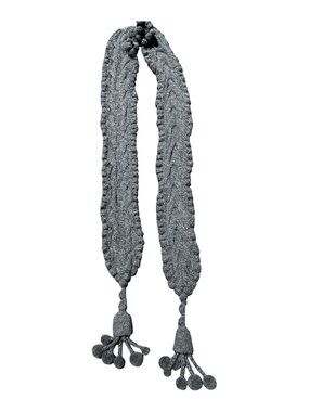 SOL Gray Chunky Knit Scarf - Textured Baby Alpaca 🦙 Gray Scarf